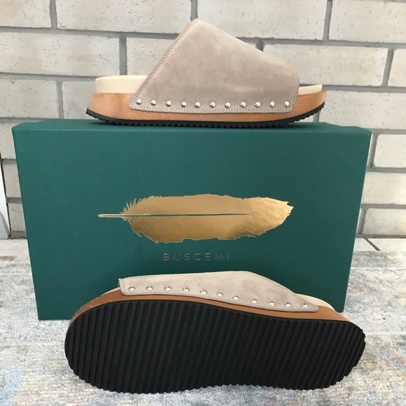 Buscemi Topanga Suede Slide Sandals - Picture 6 of 7